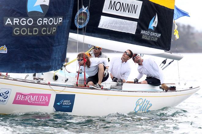 Eric Monnin (SUI) on form in Bermuda - Argo Group Gold Cup, the sixth stage of the 2014 Alpari World Match Racing Tour © Charles Anderson /Argo Group Gold Cup